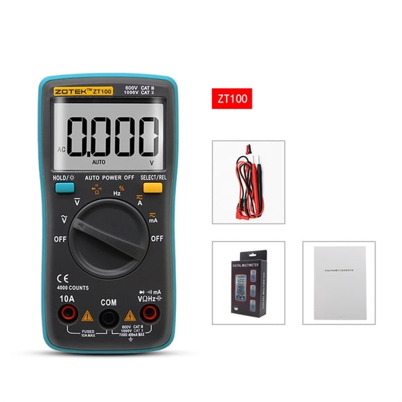Multimètre Numérique ZT98/100/101/102 True RMS Auto Range Multimètre Voltmètre Ampèremètre Température Capacité Hz NCV Testeur, Haute Efficacité