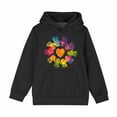 thumbnail image 2 of Spazoro Girls Hooded Sweatshirts, Cute Print Fashion Long Sleeve Soft & Comfy Fall Winter Tops for Girls Black Size 11 T, 2 of 6