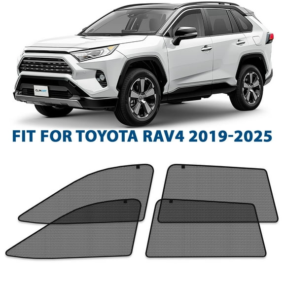 CLIM ART Magnetic Car Window Shades for Toyota RAV4 2019-2025 – Custom-Fit Sun Blocker Curtains, Side Window Covers, Essential Car Accessories for Camping, Baby, and Privacy Protection - MS0238