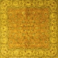 thumbnail image 1 of Ahgly Company Machine Washable Indoor Square Persian Yellow Traditional Area Rugs, 5' Square, 1 of 4
