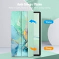 thumbnail image 5 of Fintie Hybrid Slim Case for Samsung Galaxy Tab A11+ Plus 2025/ A9+ Plus 11 Inch 2023, Shockproof Cover with Clear Transparent Back Shell, Auto Wake/Sleep, Emerald Marble, 5 of 11