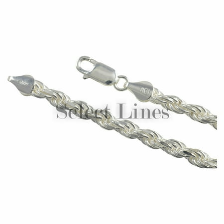 - Sterling Silver Diamond Cut Rope 5mm Necklace Chain Italian Italy Solid .925 Jewelry