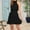 Noir, variante sur Babysbule Liquidation Robe d'Été pour Femme Mode Femmes Été Uni Aguichant à Col Licou Bandage Décontractée Sans Manches Mini-Robe