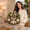 thumbnail image 5 of 3D Fabric Wreath Kit, Hand Assembly Christmas Wreath with Light String and Figures, DIY Holiday Decoration for Door Wall Hanging Winter Home Decor(B), 5 of 5