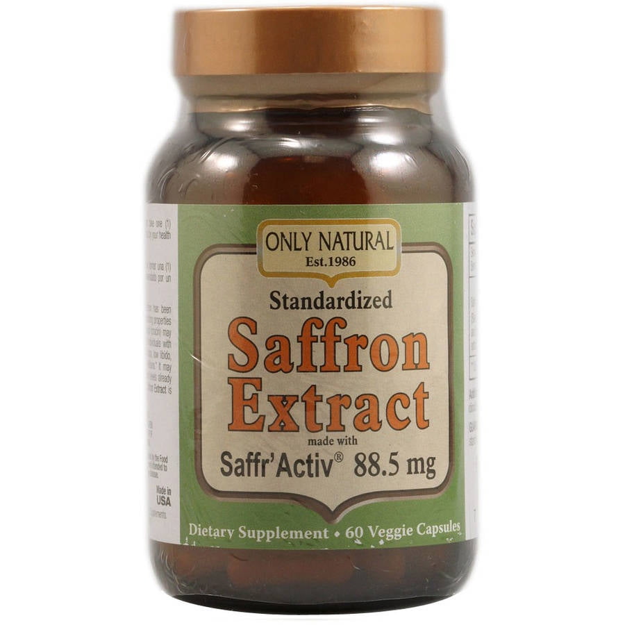 Only Natural Saffron Extract Vegetable Capsules, 60 CT by