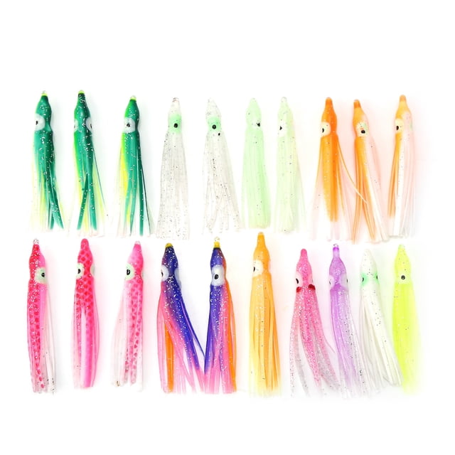 se?uelos de Pesca Agua Salada Ecomeon 20 Unids Calamar Pulpo Artificial 6 cm