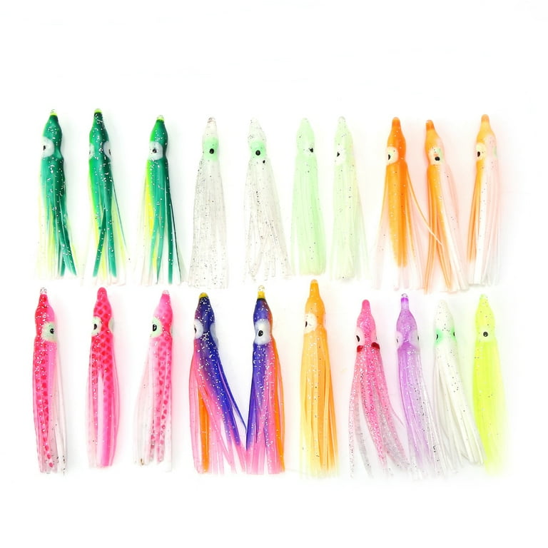 LYUMO 10 Types 20pcs New Useful Mixed Color Squid Skirt Bait Saltwater Soft  Sea Fishing Lures, Squid Fishing Baits, Squid Skirt Bait 