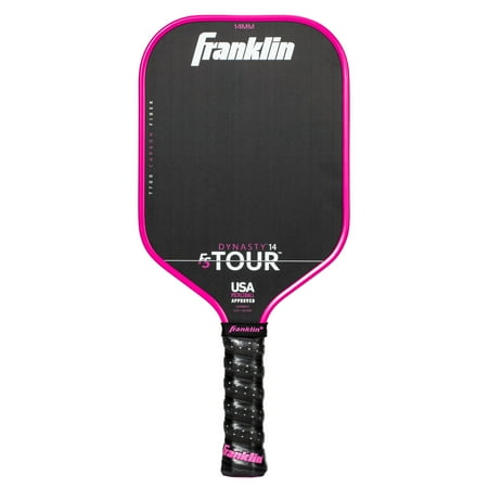 Franklin Sports Pro Pickleball Paddles - FS Tour Series Carbon Fiber Pickleball Paddles - Official USA Pickleball (USAPA) Approved Paddles - Dynasty Pro Player Paddle - 14mm Polymer Core - Pink