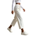 thumbnail image 5 of SBYOJLPB Women Elastic Waist Pants Casual Drawstring Comfortable High Waist Solid Color Trousers, 5 of 6
