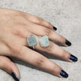 thumbnail image 2 of Natural Aquamarine Ring, Rough Aquamarine Gemstone Ring, March Birthstone, Double Stone, 925 Sterling Silver, Womens Ring, Christmas, Adjustable Ring, Handmade, Statement Jewelry, Raw Gemstone Jewelry, 2 of 6
