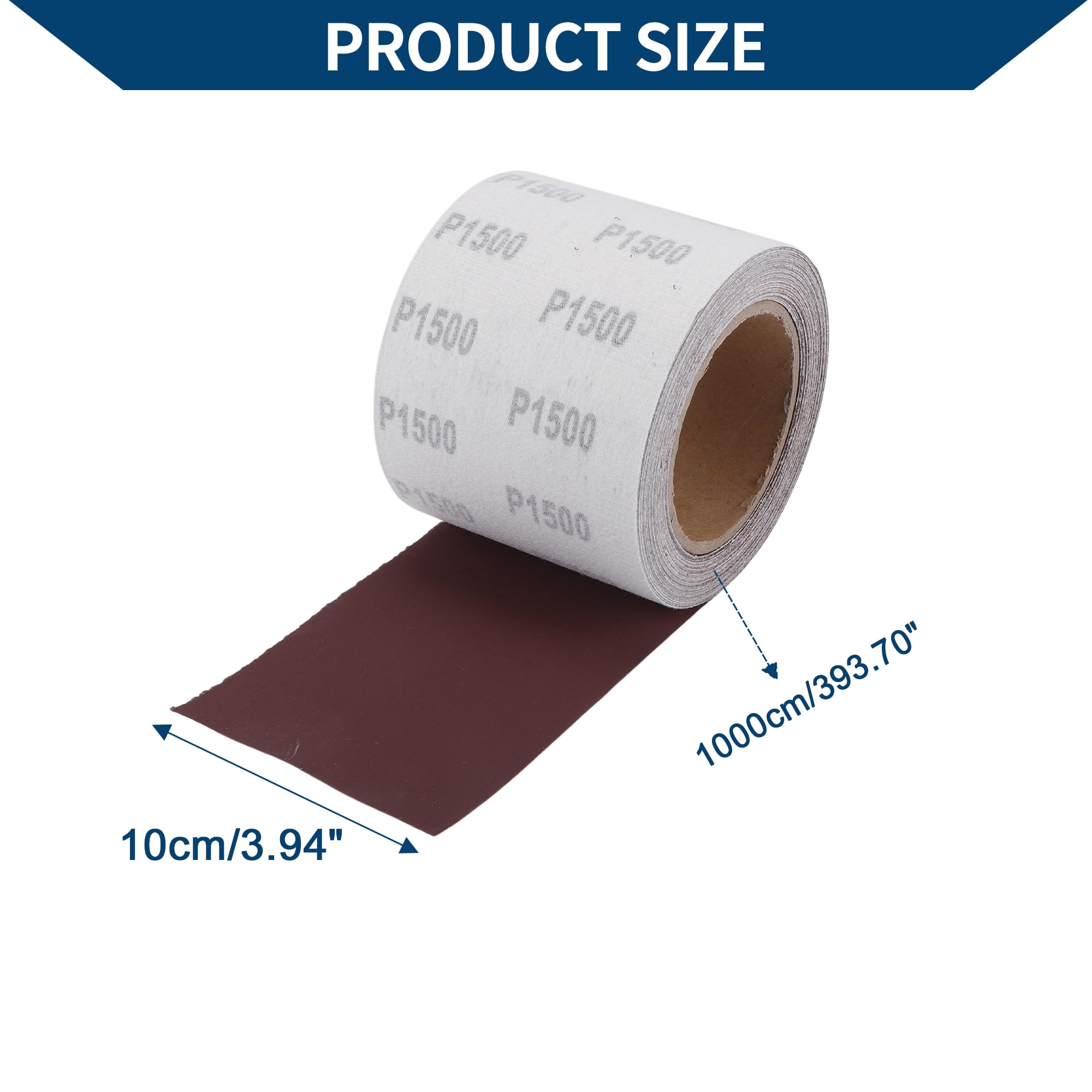 Unique Bargains Hook and Loop Longboard Sandpaper Roll 393.70" x 3.94" 1 Pc P1500