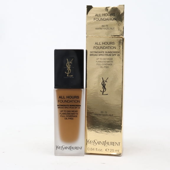 Yves Saint Laurent All Hours Foundation 0.84oz BD75 Warm Hazelnut New With Box