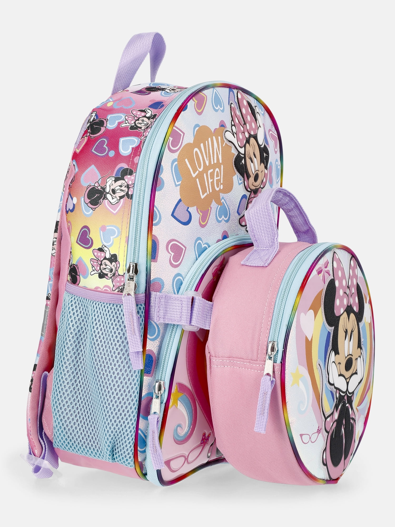 Disney Minnie Mouse 14" Toddler Backpack and Lunch Box Set, Pink
