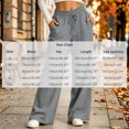 thumbnail image 2 of Wide Leg Sweatpants for Women Drawstring Lounge Pants Straight Leg Sweat Pants with Side Pockets and Front Seam Detail, Gray, M, 2 of 5
