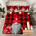 thumbnail image 2 of Homewish Cartoon Xmas Gnome Full Size Sheets,Girls Christmas Gifts Bed Sheets,Red Black Checkered Sheet Sets For Boys Kids,Microfiber Bedroom Decor,4-Piece, 2 of 7