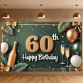thumbnail image 6 of Golden Glitter 60th Birthday Banner Green Background Happy 60th Display Star Decor Gold Balloons 60th Anniversary Backdrop for 60th Birthday Party Anniversary Celebration Milestone Event, 6 of 9