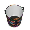 thumbnail image 3 of Balery Colorful Floral2 Round Laundry Basket with Handles Waterproof Freestanding Laundry Hamper for Clothes Toys in the Dorm and Family-Medium, 3 of 8