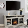 thumbnail image 2 of Sesslife Fireplace TV Stand for 65" TV, Farmhouse TV Console Cabinet with Electric Fireplace and LED Lights, Wood Media Entertainment Center with Storage Cabinets for Living Room, Gray, 2 of 9