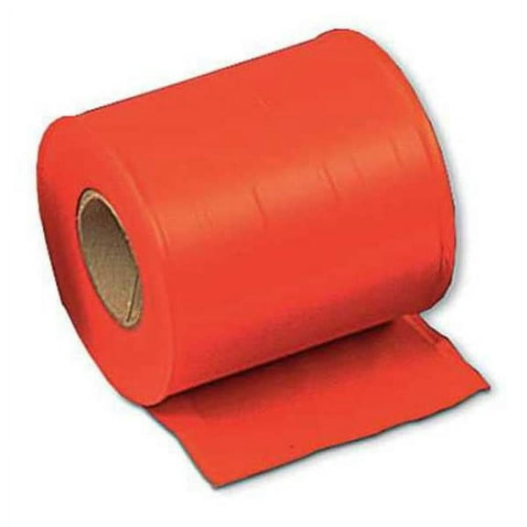 Flagging Tape, Red, 4 in Wide x 300 ft Length, Vinyl, 2.5 mil