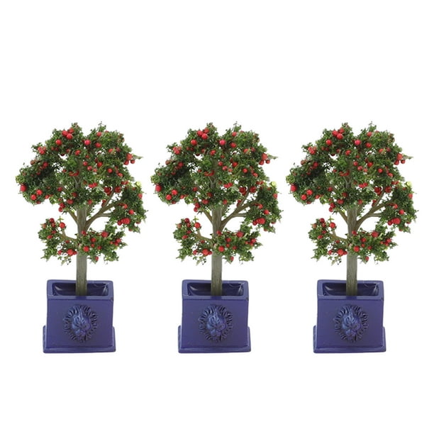Árboles frutales para Casa de muñecas BuyWeek 3 piezas plantas en miniatura modelo de árbol frutal