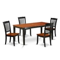 thumbnail image 2 of East West Furniture Nicoli 5-piece Wood Table and Dining Chairs in Black/Cherry, 2 of 6