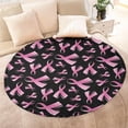 thumbnail image 4 of Pink Breast Cancer Round Blanket,Comfortable Soft Flannel Throw Blanket,All Season,Warm Lightweight Blankets for Sofa Bed Couch Living Room Chair 60"x60", 4 of 5