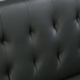 thumbnail image 6 of Aukfa Leather Futon Convertible Sofa for Home Office, Split Back, Space Save, Black, 6 of 10