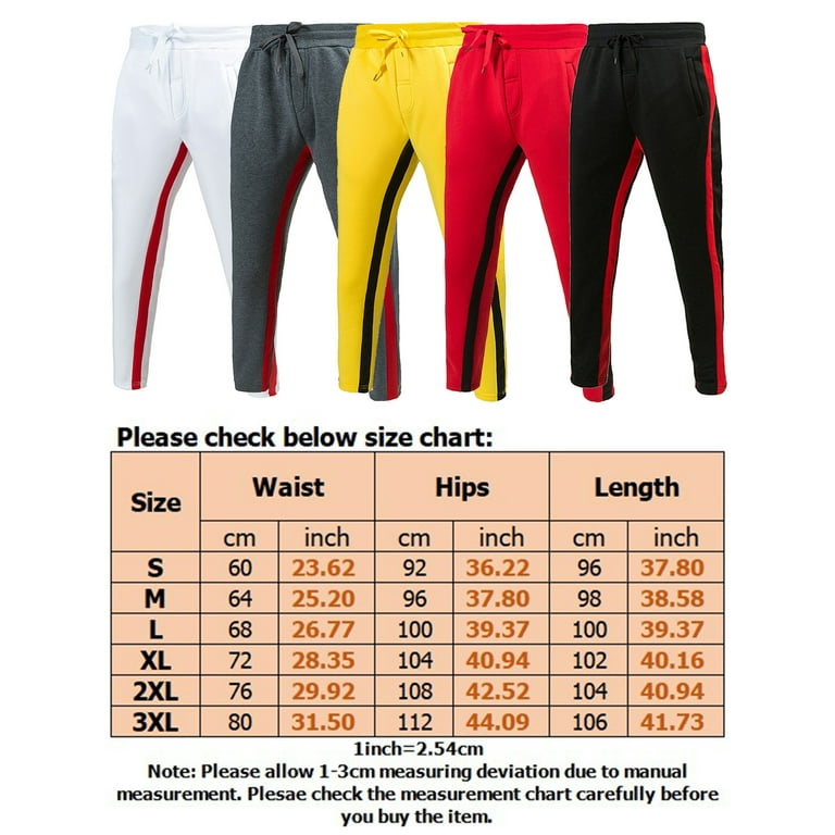 Mens Workout Sport Jogger Pants Sweatpants Stylish Side Stripe