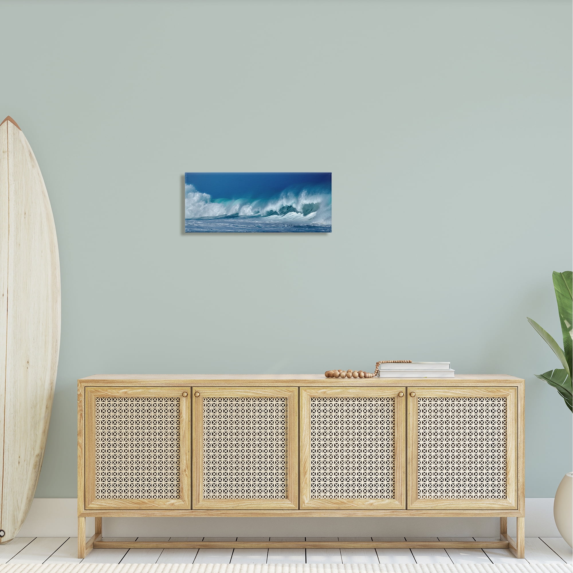 Stupell Industries Panoramic Tsunami Rough Ocean Waves Water Splashing, 24 x 10, Design by Dennis Frates