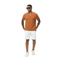 thumbnail image 5 of Taigaofy Men's Henley Shirt Classic Short Sleeve Lightweight Button Slim Fit T-Shirt Casual Top Orange XL, 5 of 7