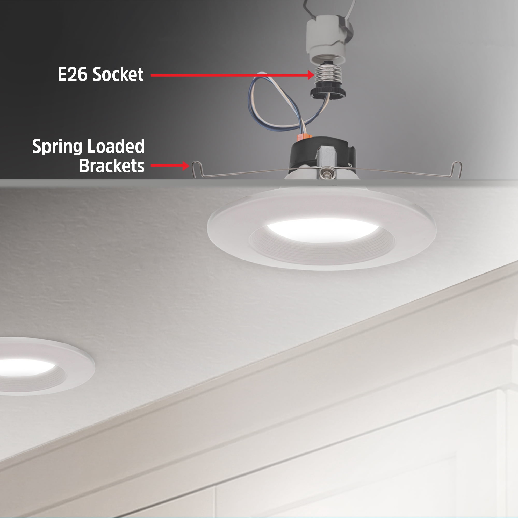 Energizer 6 inch Smart Wi-Fi Multi-Color LED Light Recessed Downlight, 85W BR30 E26, 1100 Lumens
