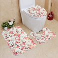 thumbnail image 1 of Juego de alfombras de baño ABPHQTO floral de 3 piezas alfombra de baño contorno y tapa de inodoro, 1 of 2