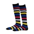 thumbnail image 4 of IWRICH Women's Striped Knee High Socks Funny Novelty Athletic Colorful Stripe Cute Stockings Tube Socks Black, 4 of 4