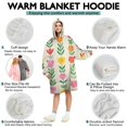 thumbnail image 5 of Wearable Oversized Blanket,Pioneer Flower Floral Print Pattern Wearable Blanket Hoodie for Adults,Cozy Hooded Blankets with Super Pockets,Super Warm Fuzzy Pullover for Women & Men, 5 of 6