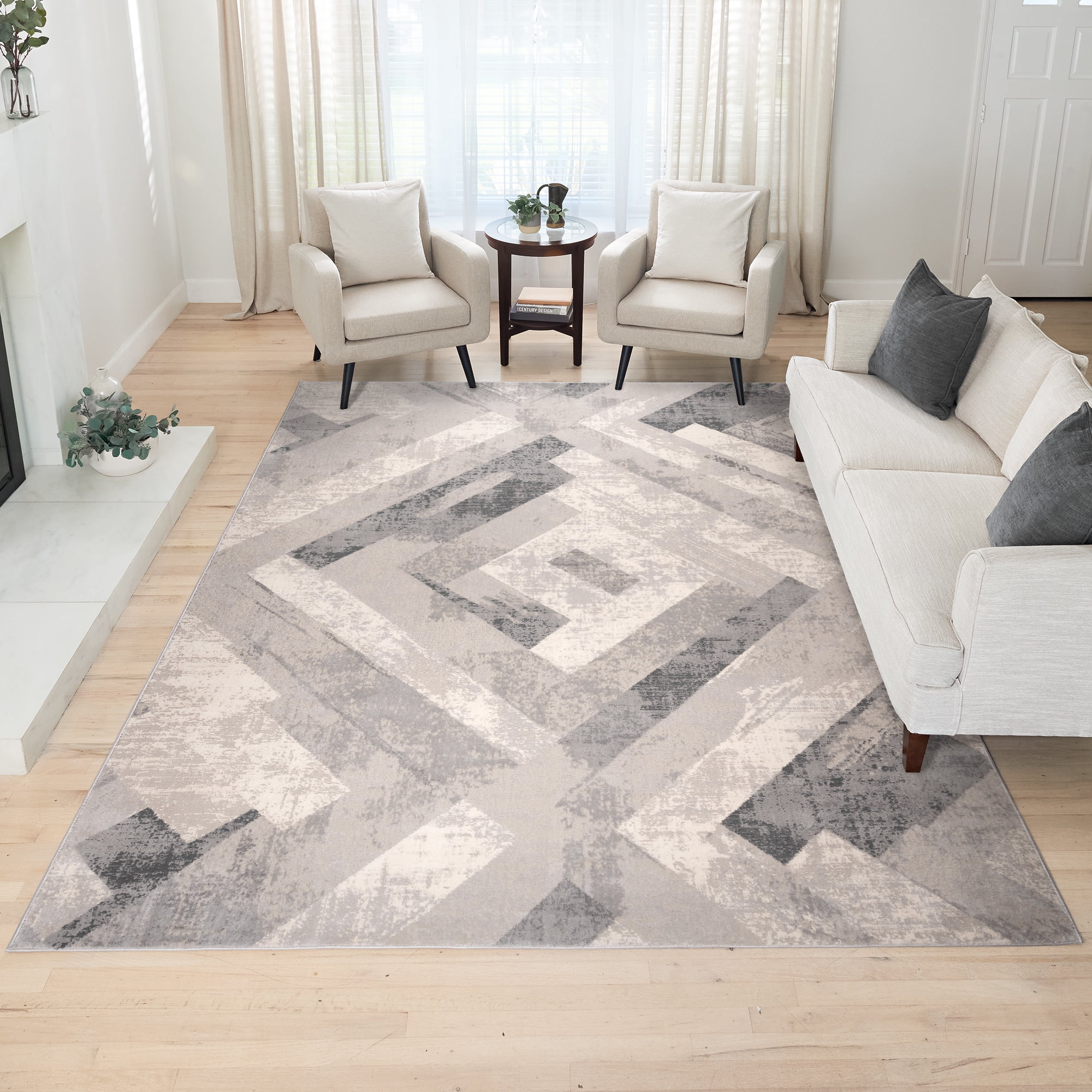 Gertmenian Ethan Soller Modern Geometric Gray Indoor Area Rug, 6x9