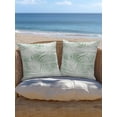 thumbnail image 5 of Outdoor Pillows Waterproof, Green Coastal Palm Leaves Throw Pillows with Inserts Included, Summer Botanical Tropical Indoor Outdoor Decorative Lumbar Pillow for Bed/Couch/Patio 16"x16", 2Pcs, 5 of 8