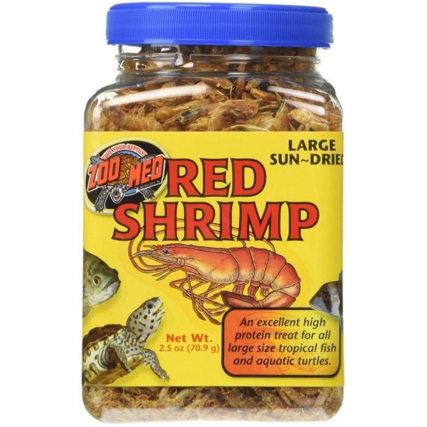 Large SunDried Red Shrimp 2.5 OZ, For all aquatic turtles By Zoo Med