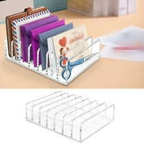 Acrylic Mail Holder 7 Slots Clear Desk Organizer for Sorting Mail and Bills, Transparent Envelope Holder and Card Organizer, Desktop Money Tray for Cash Stuffing, Home Office Desk Accessory Storage