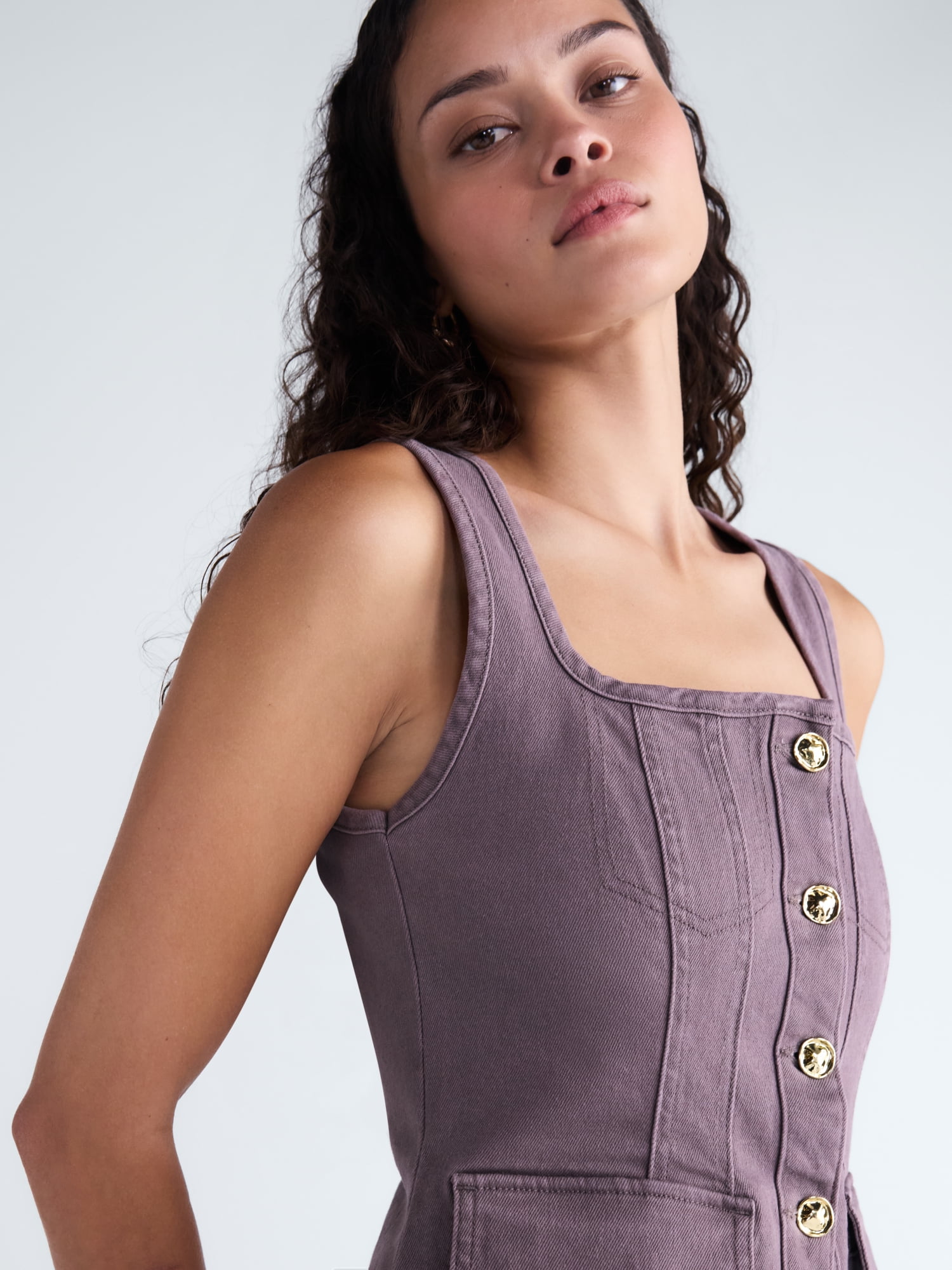 Scoop Women's and Women's Plus Denim Corset Top, Sizes XS-4X