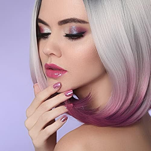 Chrome Nail Powder - Rose Gold/Pink Nails Chrome Powder Mirror Effect, Premium Metallic Mirror Chrome Nail Powder Pigment for Nail Art Decoration