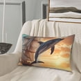 thumbnail image 5 of Pofeuu Sailing Dancing Dolphin Print Polyester Microfiber Plush Pillowcases, Super Soft and Cozy Pillow Case Covers with Envelop Closure（Pillow core not included）-20"x30", 5 of 6