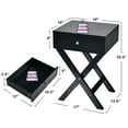 thumbnail image 4 of Costway Nightstand with Drawer x Shaped Structure Accent Sofa Side End Table Black, 4 of 9