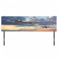 thumbnail image 3 of Airplane Headboard, Peacekeepers Mission Jet up International Flight Picture Aviation Theme Image, Upholstered Decorative Metal Bed Headboard with Memory Foam, King Size, Blue Grey, by Ambesonne, 3 of 4