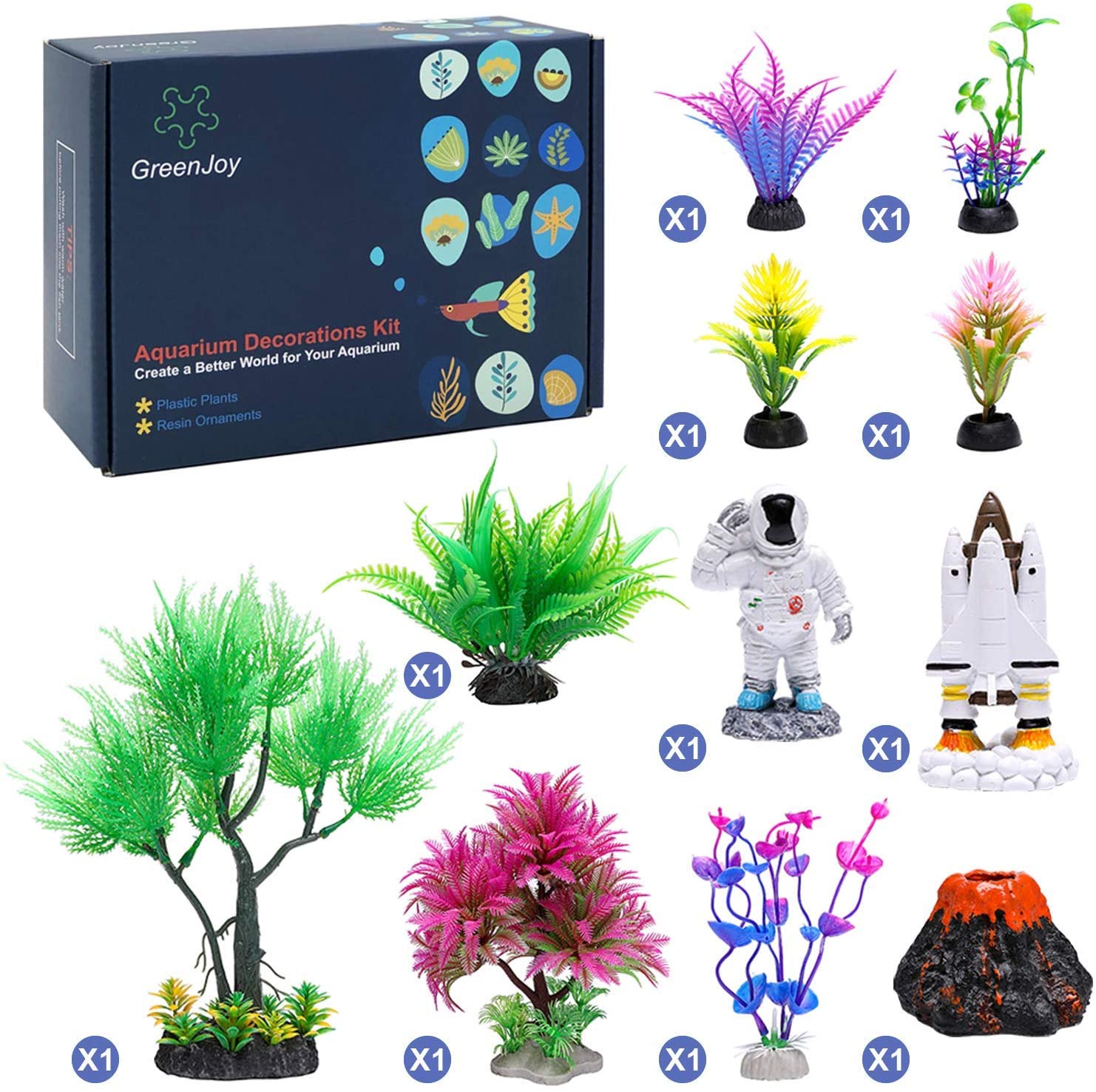 aquarium decoration set