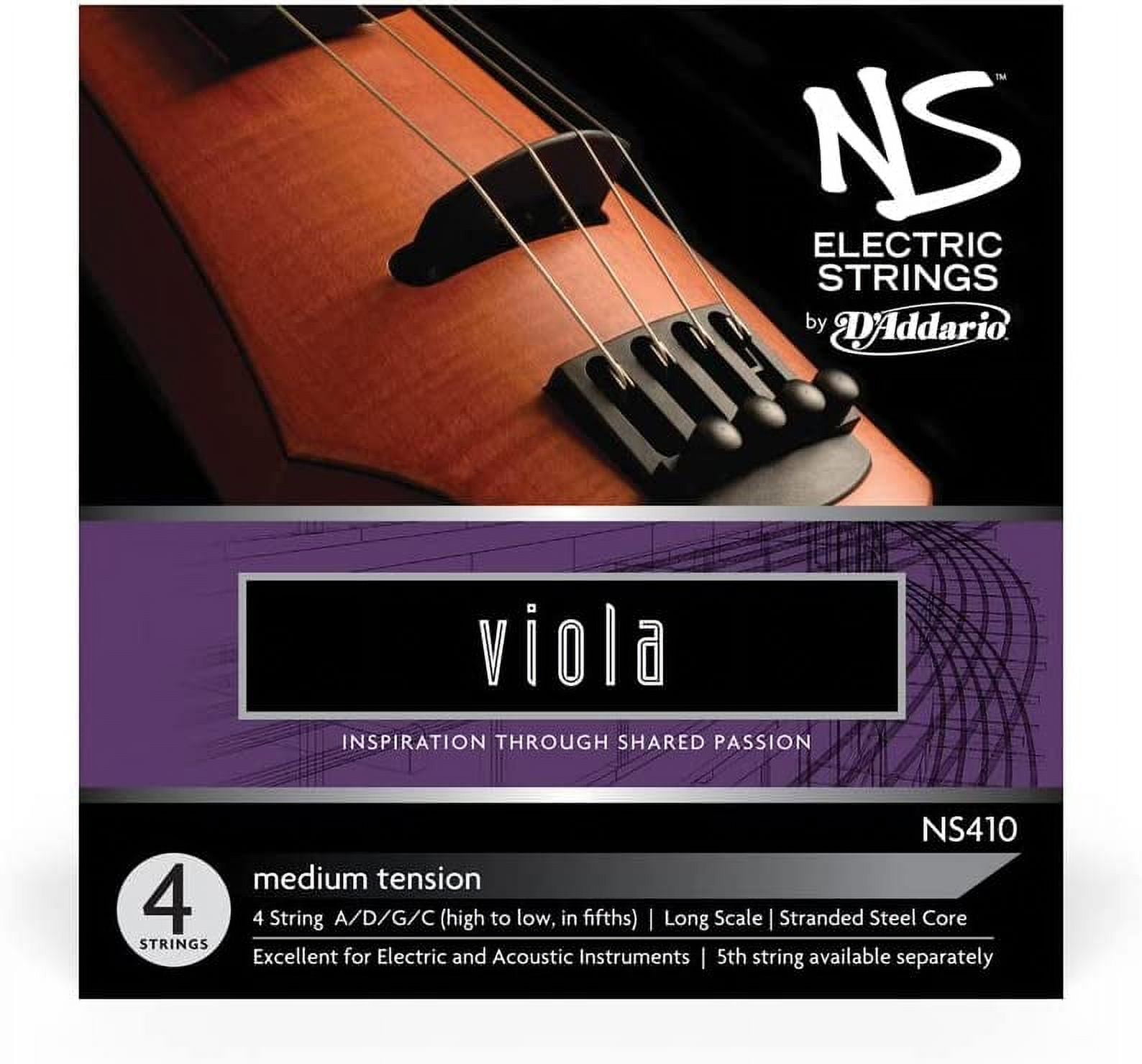 D'Addario NS Electric Viola String Set, Long Scale, Medium Tension