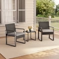 thumbnail image 2 of Asofer 6×4 FT Lockable Metal Garden Shed with 3PCS Outdoor Wicker Sofa Set, Complete All Weather Patio Storage & Lounge Furniture for Poolside Lawn, 2 of 12