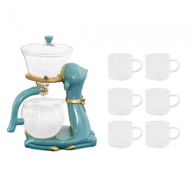 Juego de tazas para té de cristal Kungfu, tetera magnética para Año Nuevo