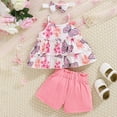 thumbnail image 3 of Caqnni Toddler Baby Girl Summer Clothes Set Outfit Short Sleeve T-Shirt and Shorts 2Pcs Suit for Girls Short T-shirt Sets Pink 3-6 Months, 3 of 5