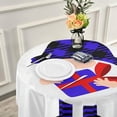 thumbnail image 6 of SKYSONIC Blue Buffalo Plaids Gnome Round Tablecloth 60inch Indoor Wrinkle Free, Valentine Gift Circular Lace Table Cover Washable for Kitchen Dining Decor, 6 of 7
