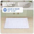 thumbnail image 3 of PABUBE Bathroom Rugs 24"x36", Absorbent Bath Mats Rugs for Bathroom Floor Non Slip Non Skid, Soft Shag Microfiber Machine Washable Shower Bath Mat for Bathroom Decor, White, 3 of 9